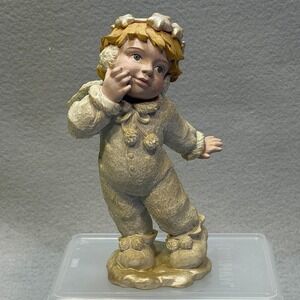 ROMAN INC Taylor Angels Snow‎ Angel Figurine Blonde Glitter Wings 7in 1996